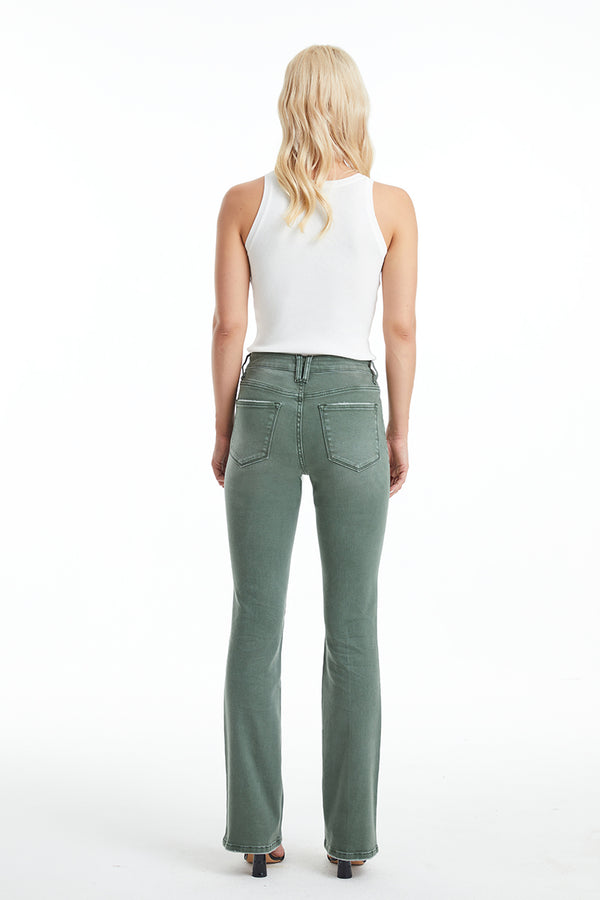 High Rise Distressed Flare Pants