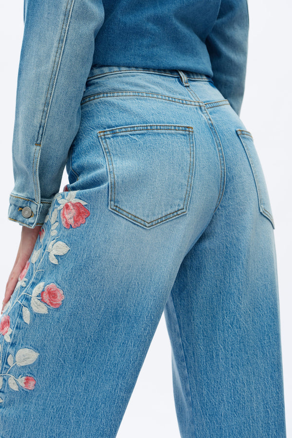 High Rise Barrel Leg Jeans-Barrel-BAYEAS