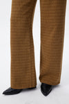 Mid Rise Textured Wide Leg Pants