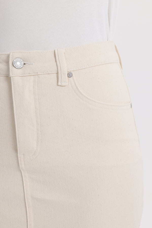 High Rise Raw Hem Skirt