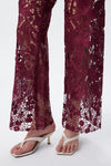 High Rise Ankle Embroidered Lace Wide Leg Jeans