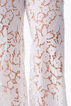 High Rise Floral Embroidered Wide Leg Pants