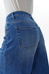 Mid Rise Embroidered Denim Bermuda Shorts