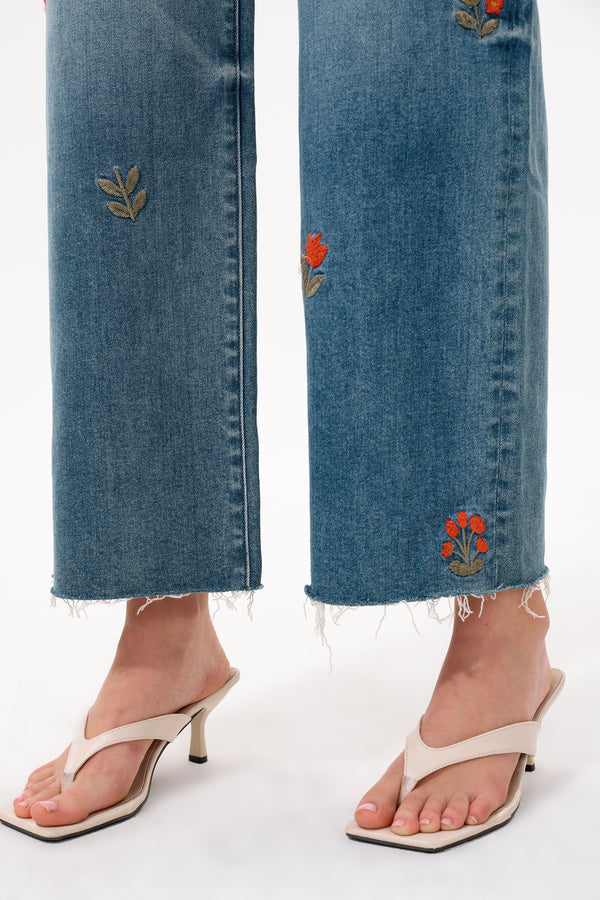 Mid Rise Wide Leg Jeans