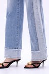 JEREMY MID-RISE TWO-TONES WIDE LEG-BAYEAS