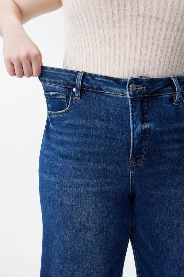 High Rise Ankle Wide Leg Jeans