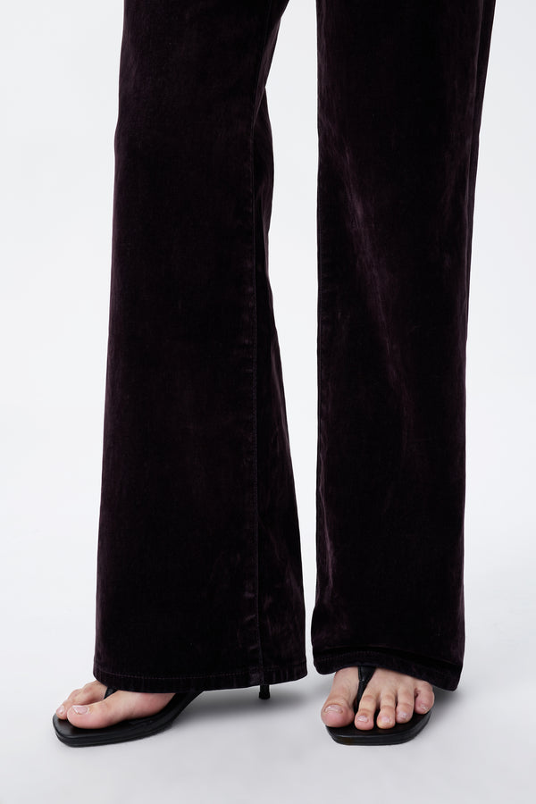 Corduroy Mid Rise Wide Leg Jeans