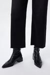 High Rise Cropped Distressed Wide Leg Jeans