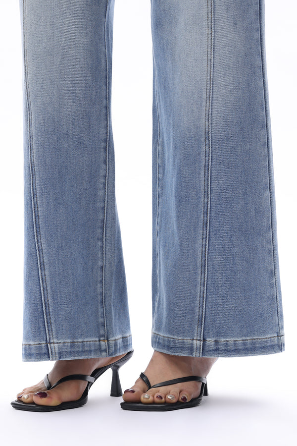 High Rise Stretch Wide Leg Pants