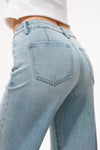 Flora Mid Rise Straight Jeans