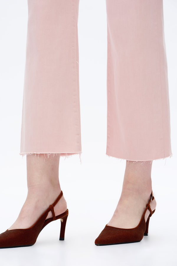 Pink High Rise Straight Jeans-Straight-BAYEAS