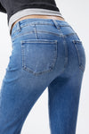 Mid Rise Distressed Bootcut Jeans