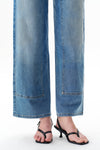High Rise Appliqué Barrel Leg Jeans
