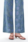 Chic Mid Rise Pearl Embellished Wide Leg Jeans