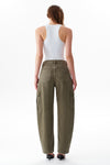 Low Rise Cargo Drop Crotch Barrel Leg Pants