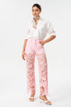High-Rise Wide-Leg Lace Cut-out
