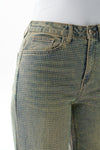 Statement High Rise Rhinestone Wide Leg Jeans