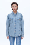 Oversized Denim Shirt for Women-Shirts-BAYEAS