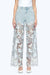 Embroidery Wide Leg Lace Jeans With Rhinestone