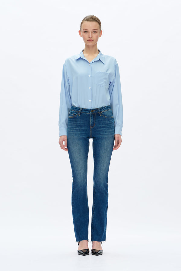 Low Rise Bootcut Jeans-Flare-BAYEAS