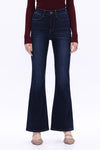 High Rise Flare Denim Jeans-Flare & Bootcut-BAYEAS