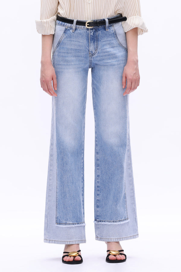 JEREMY MID-RISE TWO-TONES WIDE LEG-BAYEAS