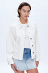 Plain White Denim Jacket-Jackets-BAYEAS