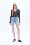 Lily Slim Fit Denim Shorts-Shorts-BAYEAS