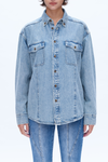 Oversized Denim Shirt for Women-Shirts-BAYEAS