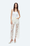 Embroidery High Rise Wide Leg Lace Denim Jeans With Rhinestone (最新版备份)-Wide Leg-BAYEAS