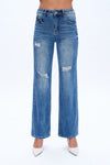 High Rise Wide Leg Denim Jeans-Wide Leg-BAYEAS