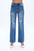 High Rise Wide Leg Denim Jeans-Wide Leg-BAYEAS