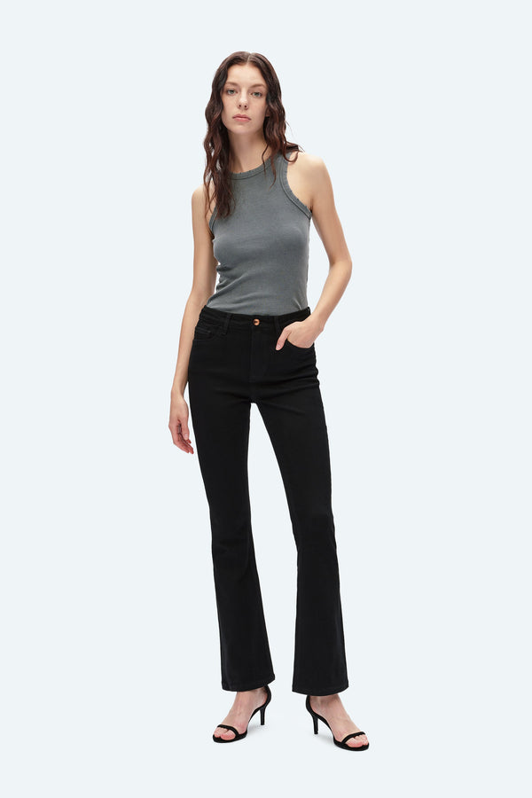 High Rise Bootcut Jeans-Flare & Bootcut-BAYEAS
