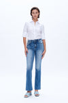 High Rise Flare Denim Jeans-Flare & Bootcut-BAYEAS
