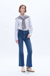 High Rise Flare Denim Jeans-Flare & Bootcut-BAYEAS