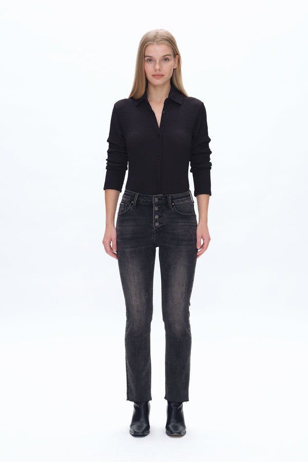 High Rise Skinny Jeans-Skinny-BAYEAS