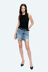 Anna Distressed Mini Denim Skirt-Skirts-BAYEAS