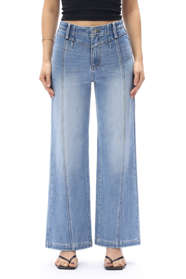 High Rise Stretch Wide Leg Pants