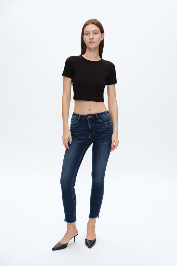 High Rise Skinny Jeans-Skinny-BAYEAS