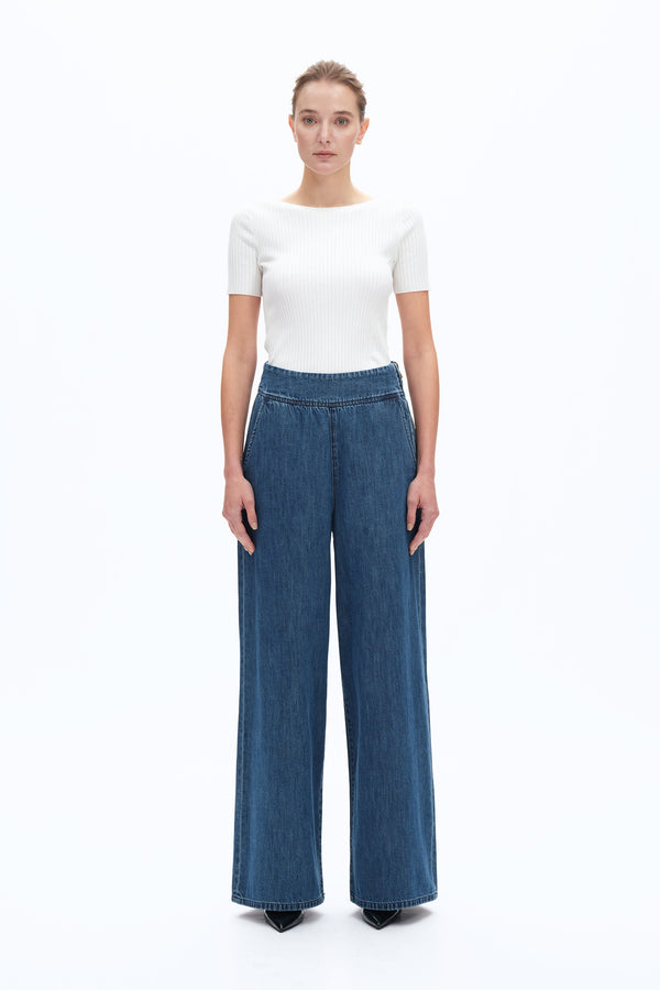 High Rise Wide Leg Jeans-Wide Leg-BAYEAS