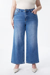 High Rise Ankle Wide Leg Jeans