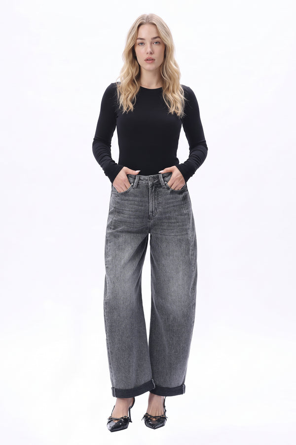 Zephyrine High Rise Barrel Jeans