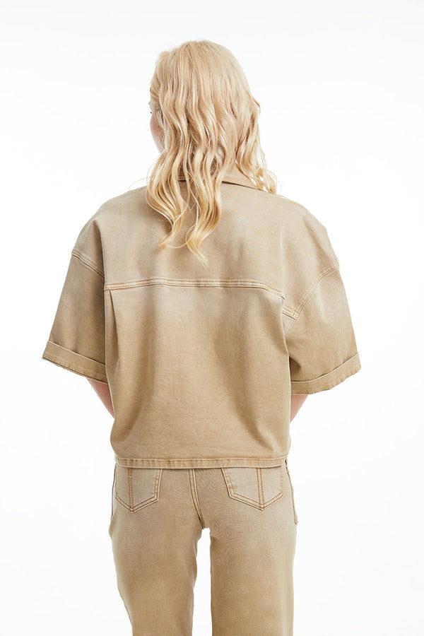 Puffy Sleeve Denim Jacket-Jackets-BAYEAS