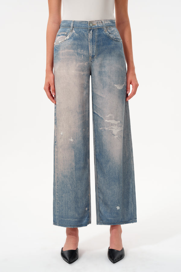 Seoul Mid Rise Wide Leg Jeans