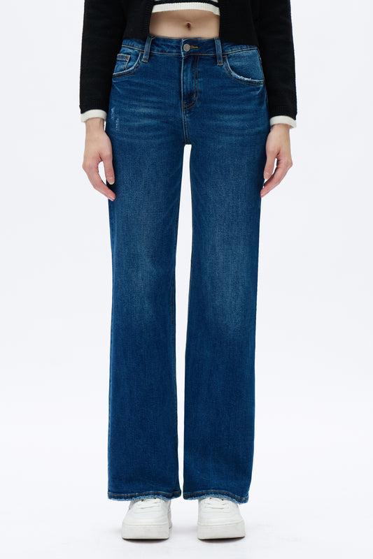 Alsa Mid Rise Wide Leg Jeans