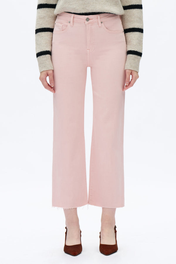 Pink High Rise Straight Jeans-Straight-BAYEAS