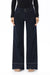 Mid Rise Wide Leg Jeans with Contrast Stitching
