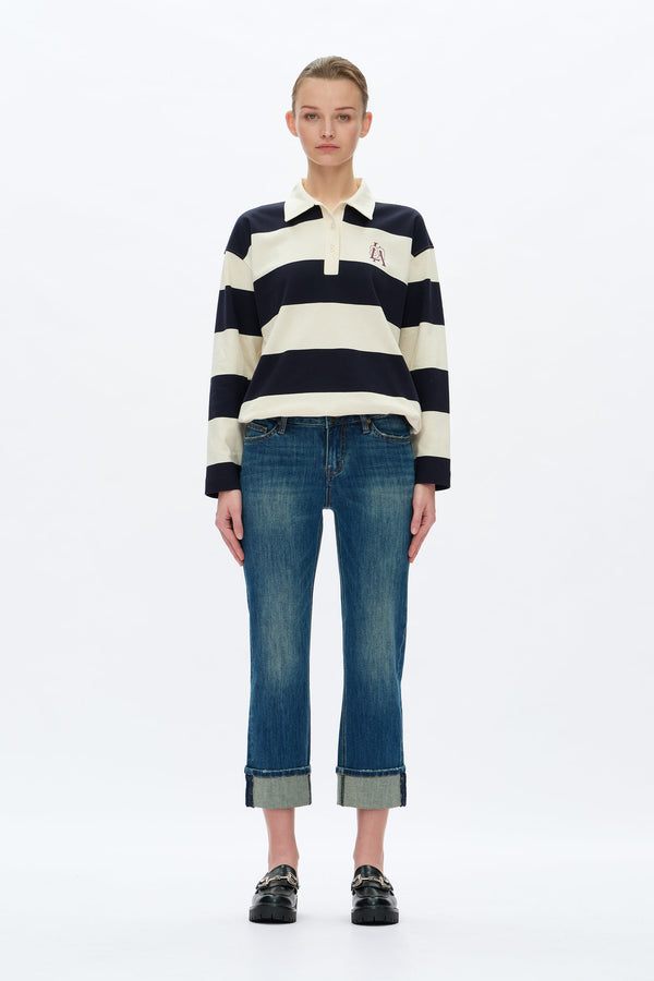 Low Rise Straight Leg Jeans-Straight-BAYEAS