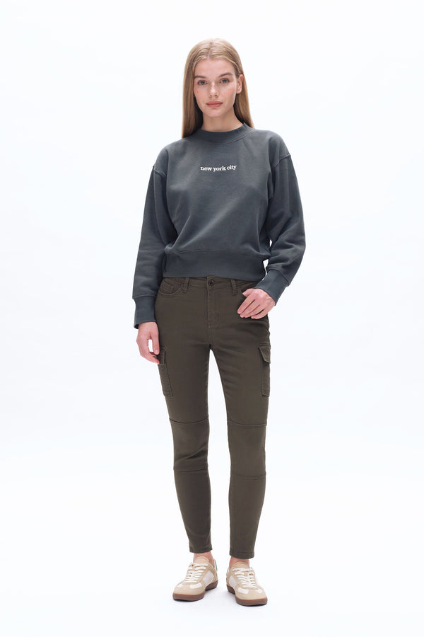 Slim Fit Cargo Jeans-Mom Jeans-BAYEAS