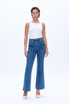Front Cargo Pockets Flare Jeans-Flare & Bootcut-BAYEAS